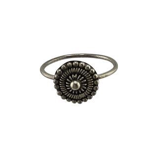 NEW Artisanal Sterling Silver Dot Mandala Ring Size 8 Boutique Collection